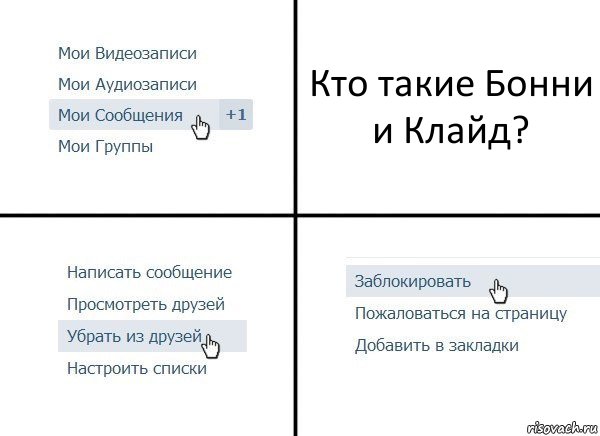 Кто такие Бонни и Клайд?, Комикс  Удалить из друзей