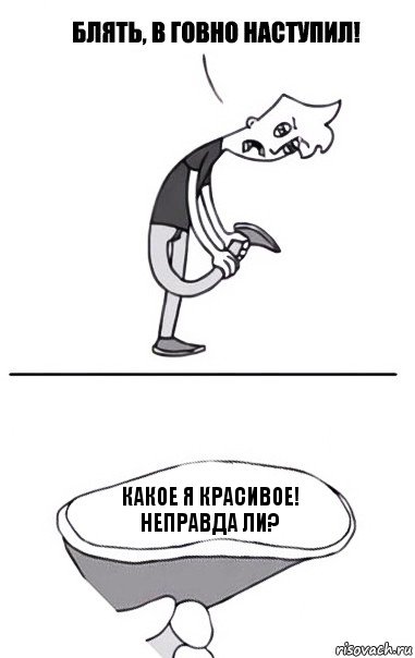 Какое я красивое! Неправда ли?, Комикс В говно наступил