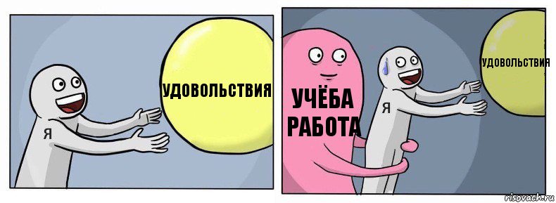 Удовольствия Учёба
Работа Удовольствия, Комикс Я и жизнь