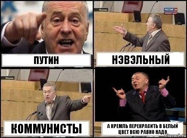 ПУТИН Нэвэльный Коммунисты А кремль перекрасить в белый цвет всю равно надо, Комикс Жириновский клоуничает