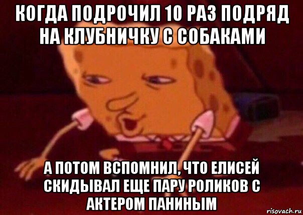 когда подрочил 10 раз подряд на клубничку с собаками а потом вспомнил, что елисей скидывал еще пару роликов с актером паниным, Мем    Bettingmemes