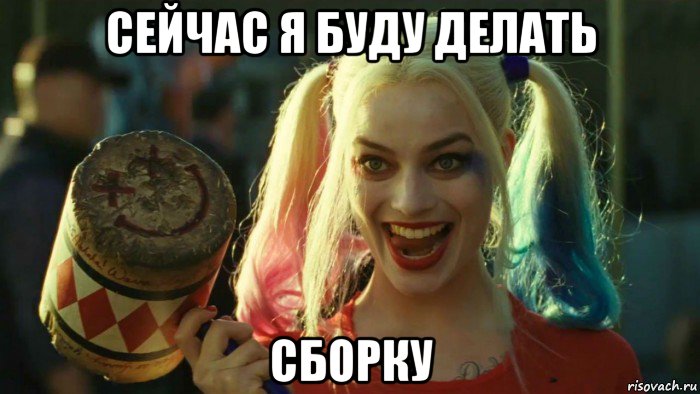 сейчас я буду делать сборку, Мем    Harley quinn