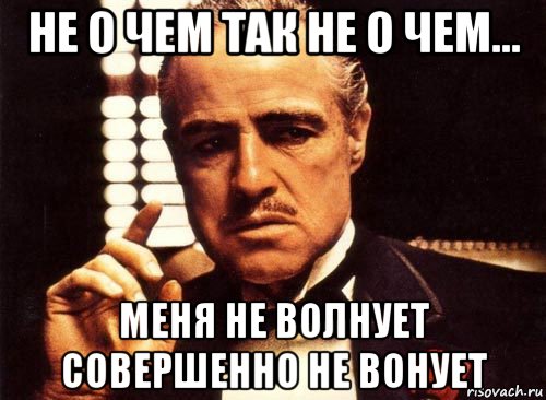 не о чем так не о чем... меня не волнует совершенно не вонует, Мем крестный отец