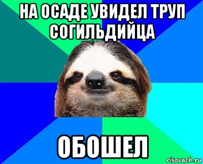 на осаде увидел труп согильдийца обошел, Мем Ленивец