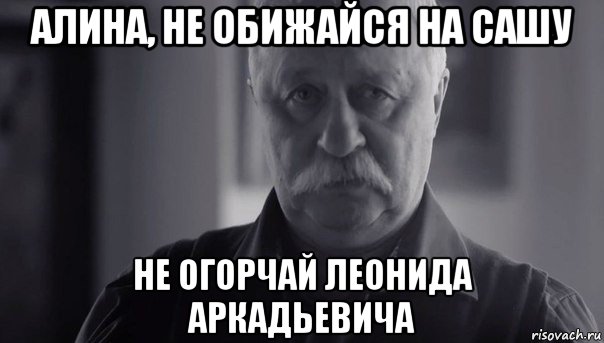 алина, не обижайся на сашу не огорчай леонида аркадьевича, Мем Не огорчай Леонида Аркадьевича