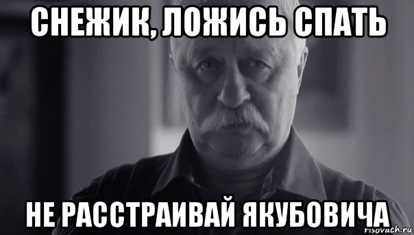 снежик, ложись спать не расстраивай якубовича, Мем Не огорчай Леонида Аркадьевича