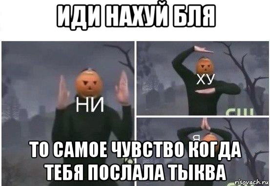 иди нахуй бля то самое чувство когда тебя послала тыква, Мем  Ни ху Я