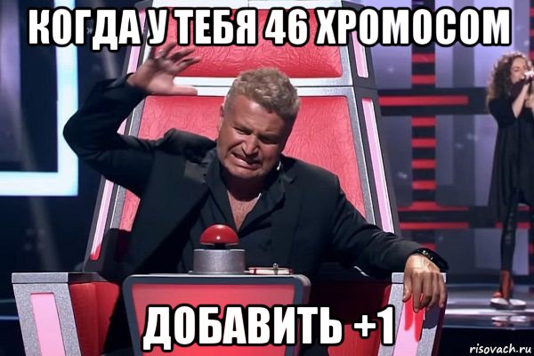 когда у тебя 46 хромосом добавить +1, Мем   Отчаянный Агутин