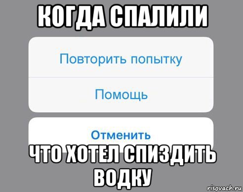 когда спалили что хотел спиздить водку, Мем Отменить Помощь Повторить попытку