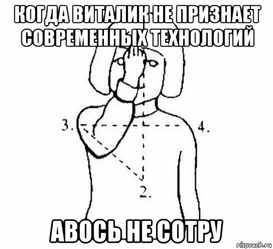 когда виталик не признает современных технологий авось не сотру, Мем  Перекреститься