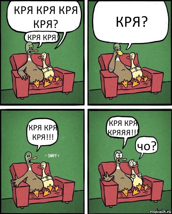 КРЯ КРЯ КРЯ КРЯ? КРЯ КРЯ! КРЯ? КРЯ КРЯ КРЯ!!! КРЯ КРЯ КРЯЯЯ!!! чо?, Комикс  Разговор уток