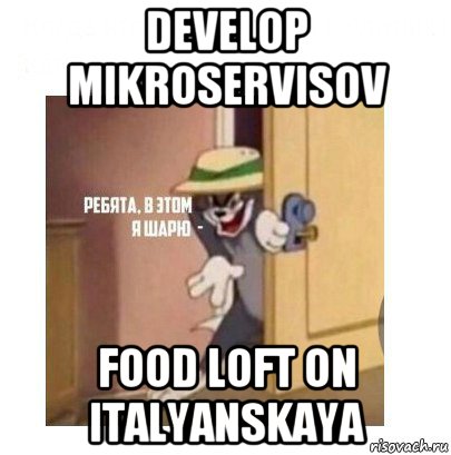 develop mikroservisov food loft on italyanskaya, Мем Ребята я в этом шарю