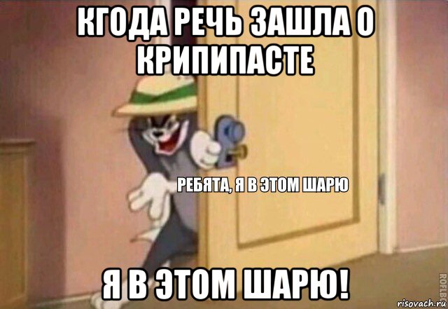 кгода речь зашла о крипипасте я в этом шарю!, Мем    Ребята я в этом шарю