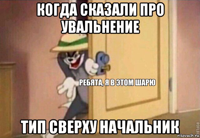 когда сказали про увальнение тип сверху начальник, Мем    Ребята я в этом шарю