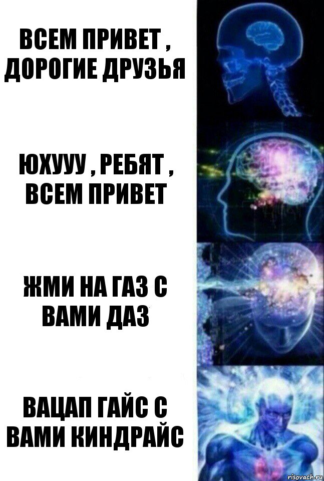 ВСЕМ ПРИВЕТ , ДОРОГИЕ ДРУЗЬЯ ЮХУУУ , РЕБЯТ , ВСЕМ ПРИВЕТ ЖМИ НА ГАЗ С ВАМИ ДАЗ ВАЦАП ГАЙС С ВАМИ КИНДРАЙС, Комикс  Сверхразум