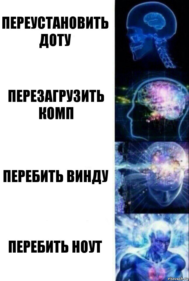 Переустановить доту Перезагрузить комп Перебить винду Перебить ноут, Комикс  Сверхразум