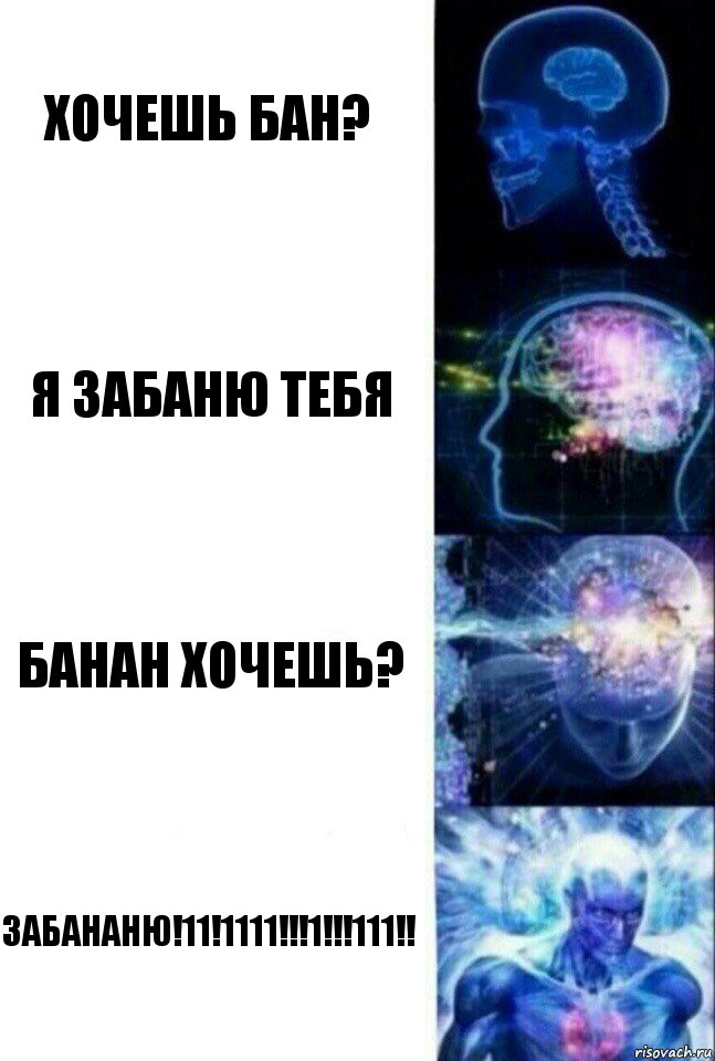 Хочешь бан? я Забаню тебя Банан хочешь? ЗАБАНАНЮ!11!1111!!!1!!!111!!, Комикс  Сверхразум