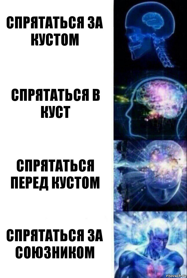 Спрятаться за кустом Спрятаться в куст Спрятаться перед кустом Спрятаться за союзником, Комикс  Сверхразум