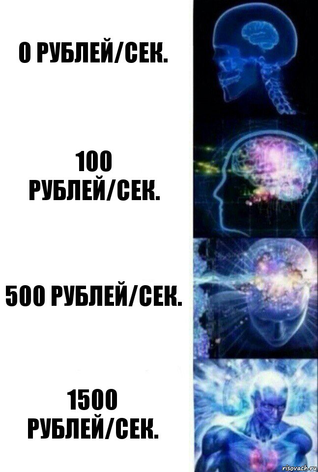 0 рублей/сек. 100
рублей/сек. 500 рублей/сек. 1500 рублей/сек., Комикс  Сверхразум