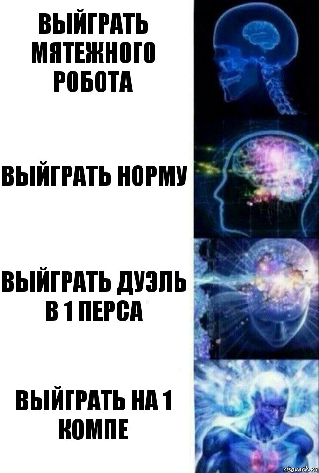 Выйграть Мятежного робота Выйграть норму Выйграть дуэль в 1 перса Выйграть на 1 компе, Комикс  Сверхразум