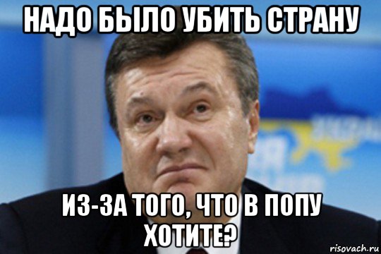 надо было убить страну из-за того, что в попу хотите?, Мем Янукович