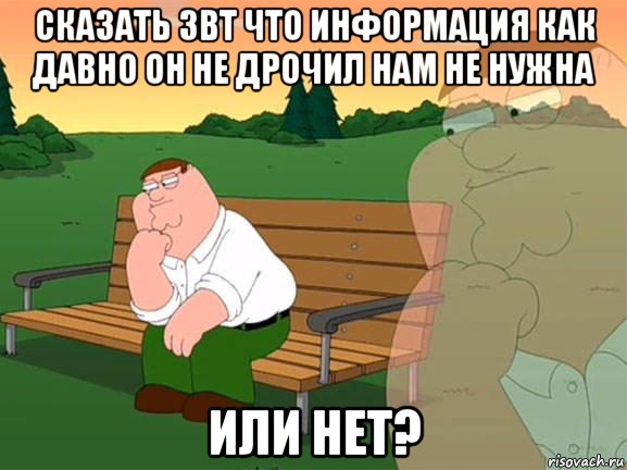 сказать звт что информация как давно он не дрочил нам не нужна или нет?, Мем Задумчивый Гриффин