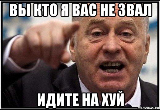 вы кто я вас не звал идите на хуй, Мем жириновский ты