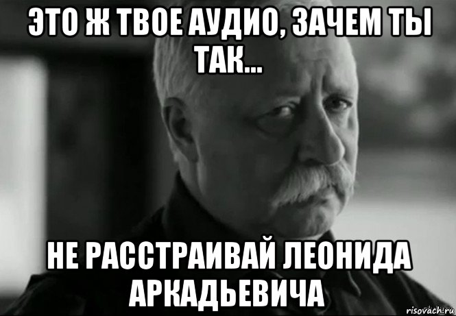 это ж твое аудио, зачем ты так... не расстраивай леонида аркадьевича, Мем Не расстраивай Леонида Аркадьевича