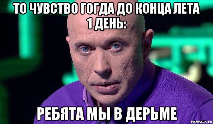 то чувство гогда до конца лета 1 день: ребята мы в дерьме, Мем Необъяснимо но факт