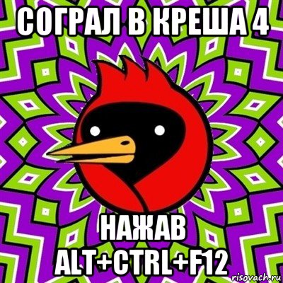 сограл в креша 4 нажав alt+ctrl+f12, Мем Омская птица