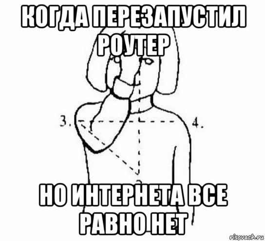 когда перезапустил роутер но интернета все равно нет, Мем  Перекреститься