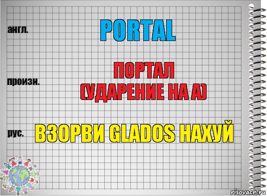 portal портал
(ударение на а) взорви GLaDOS нахуй, Комикс  Перевод с английского