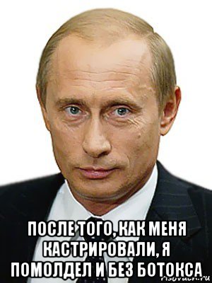  после того, как меня кастрировали, я помолдел и без ботокса, Мем Путин