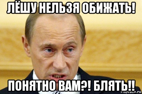 лёшу нельзя обижать! понятно вам?! блять!!, Мем путин