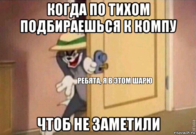 когда по тихом подбираешься к компу чтоб не заметили, Мем    Ребята я в этом шарю