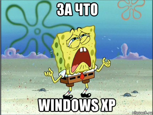 за что windows xp, Мем Спанч Боб плачет