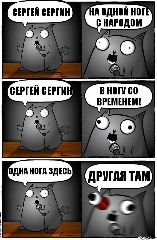 Сергей Сергин на одной ноге с народом Сергей Сергин В ногу со временем! Одна нога здесь другая там