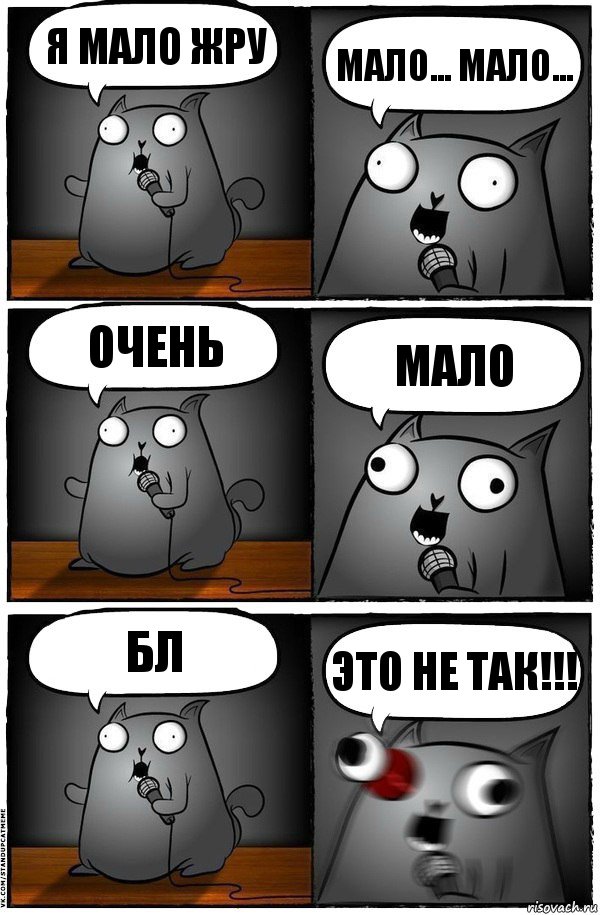 Я мало жру Мало... Мало... Очень МАЛО Бл ЭТО НЕ ТАК!!!, Комикс  Стендап-кот