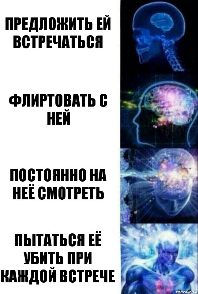 предложить ей встречаться флиртовать с ней постоянно на неё смотреть пытаться её убить при каждой встрече, Комикс  Сверхразум