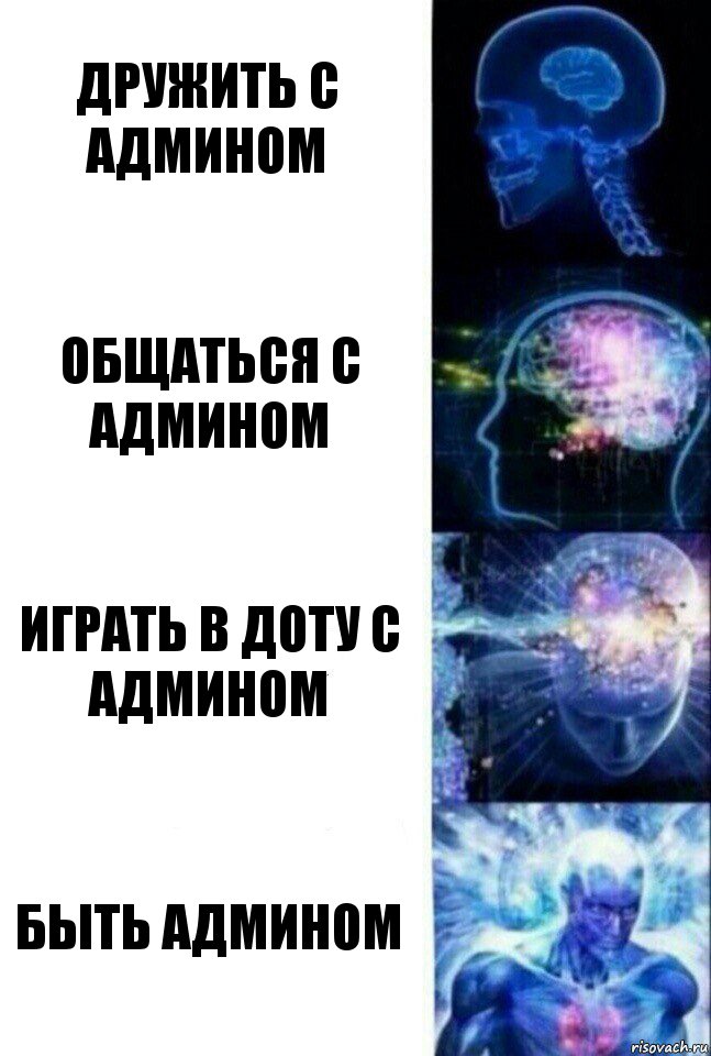 Дружить с админом Общаться с админом Играть в доту с админом Быть админом, Комикс  Сверхразум