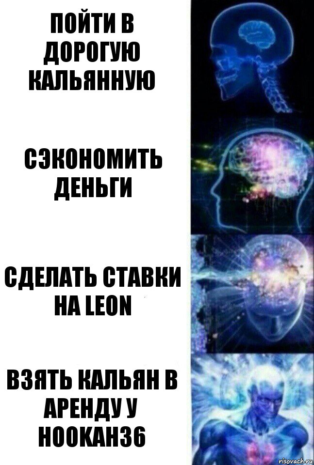 Пойти в дорогую кальянную Сэкономить деньги Сделать ставки на LEON Взять кальян в аренду у hookah36, Комикс  Сверхразум