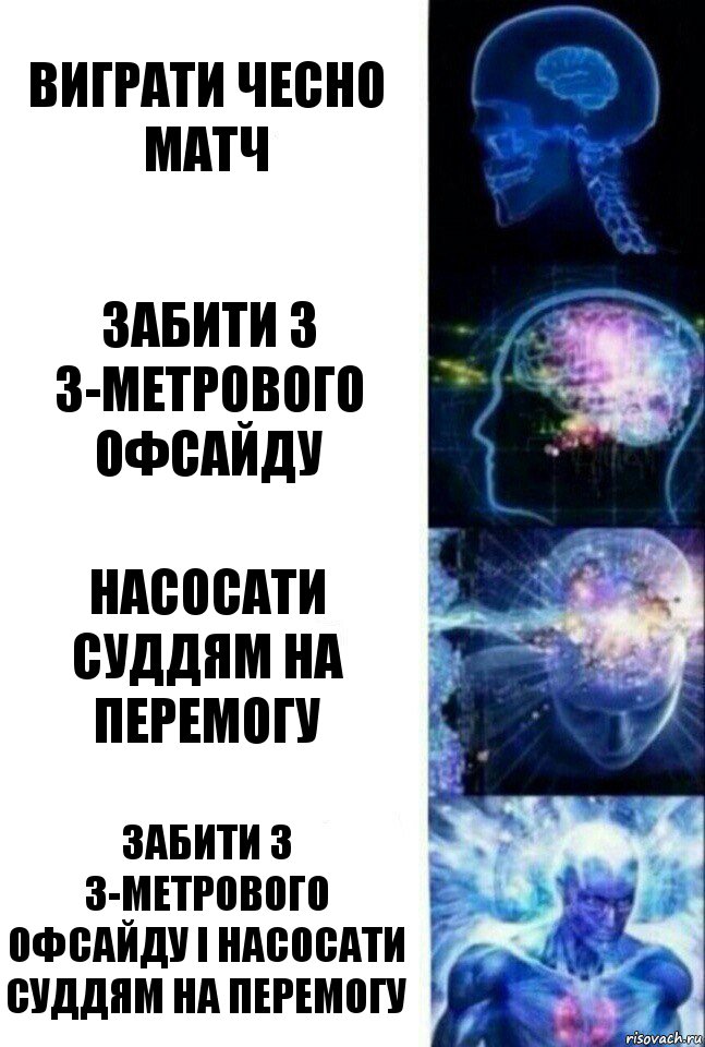 Виграти чесно матч Забити з 3-метрового офсайду Насосати суддям на перемогу Забити з 3-метрового офсайду і насосати суддям на перемогу, Комикс  Сверхразум