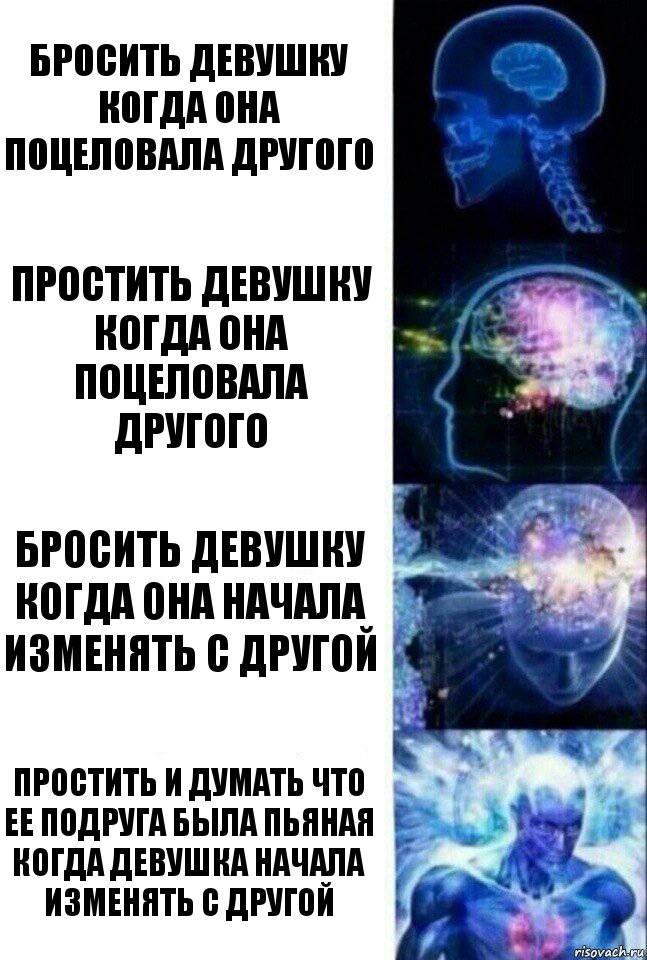 Бросить девушку когда она поцеловала другого Простить девушку когда она поцеловала другого Бросить девушку когда она начала изменять с другой Простить и думать что ее подруга была пьяная когда девушка начала изменять с другой, Комикс  Сверхразум