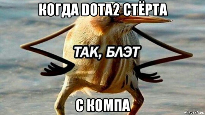 когда dota2 стёрта с компа, Мем  Так блэт