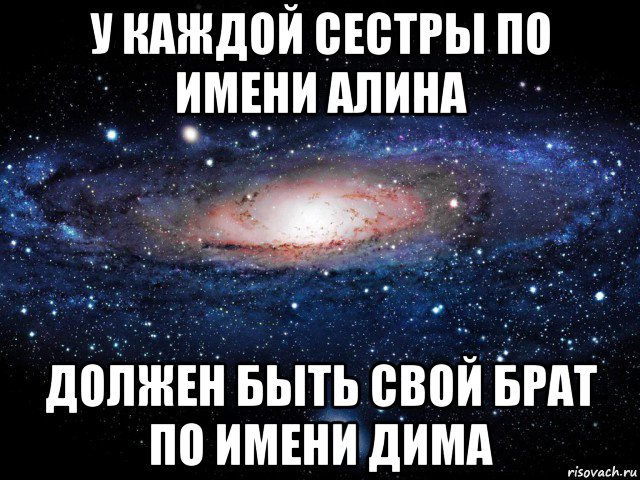 у каждой сестры по имени алина должен быть свой брат по имени дима, Мем Вселенная