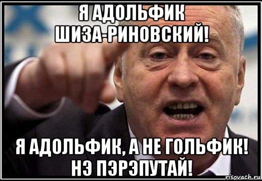 я адольфик шиза-риновский! я адольфик, а не гольфик! нэ пэрэпутай!, Мем жириновский ты