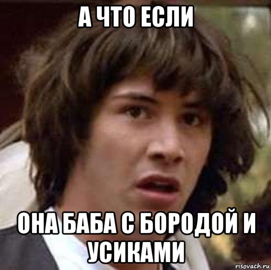 а что если она баба с бородой и усиками, Мем А что если (Киану Ривз)