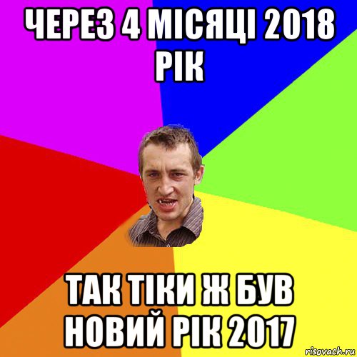 через 4 місяці 2018 рік так тіки ж був новий рік 2017, Мем Чоткий паца