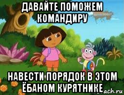 давайте поможем командиру навести порядок в этом ёбаном курятнике, Мем Даша следопыт