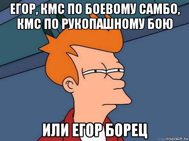 егор, кмс по боевому самбо, кмс по рукопашному бою или егор борец, Мем  Фрай (мне кажется или)